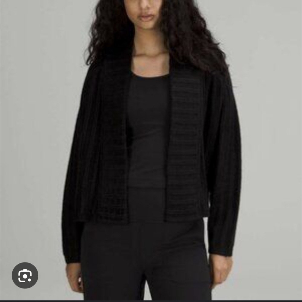 lululemon Black Crop Lotus Cardigan